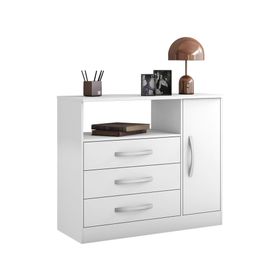 Cómoda 1 puerta 3 cajones Zuris blanco Home Mobili