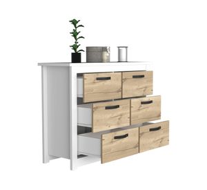Cómoda 6 cajones BiColor blanco/duna TuHome