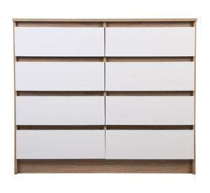 Cómoda austria 8 cajones olmo-blanco Cic