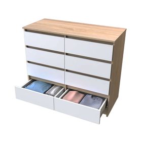 Cómoda austria 8 cajones olmo-blanco Cic