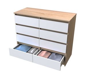 Cómoda austria 8 cajones olmo-blanco Cic