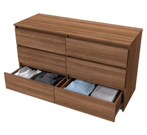 Cómoda nórdica 6 cajones nogal Cic