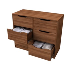 Cómoda 6 cajones nogal Cic