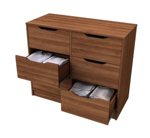 Cómoda 6 cajones nogal Cic