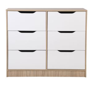 Cómoda 6 cajones olmo-blanco Cic