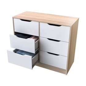 Cómoda 6 cajones olmo-blanco Cic