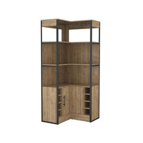 Bar esquinero 1 puerta 2 repisas Magnum miel 180.4x77.5x77.5 cm