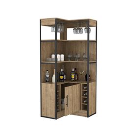 Bar esquinero 1 puerta 2 repisas Magnum miel 180.4x77.5x77.5 cm