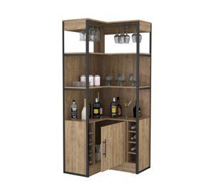 Bar esquinero 1 puerta 2 repisas Magnum miel 180.4x77.5x77.5 cm