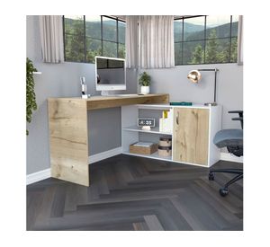 Escritorio 1 puerta Axis duna/blanco TuHome