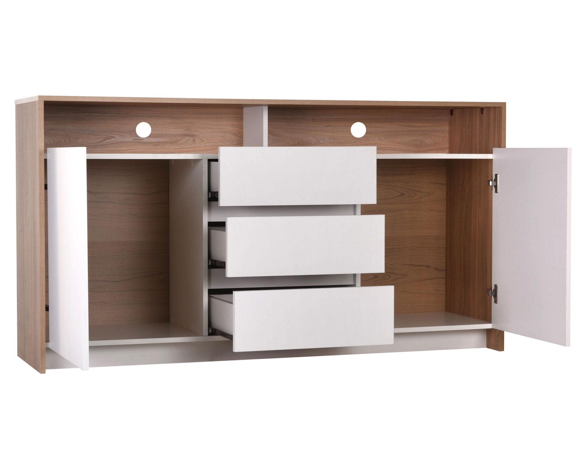 Rack Alto Colbun 2 puertas 3 cajones olmo-blanco Cic | Easy.cl