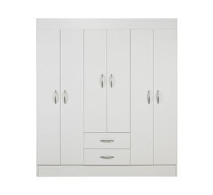 Clósets 6 puertas + 2 cajones Trancura blanco