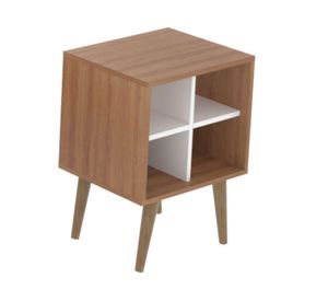 Velador repisa cruzada café/almendra Tecnomobili