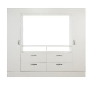 Clósets 2 puertas + 4 cajones + TV 55" Baker blanco