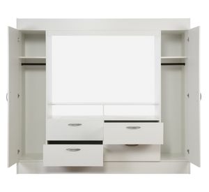 Clósets 2 puertas + 4 cajones + TV 55" Baker blanco