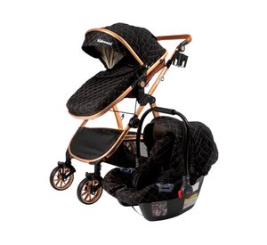Coche Travel System 3 en 1 negro Kidschool