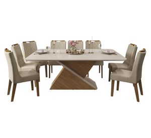 Comedor 8 sillas Stela beige