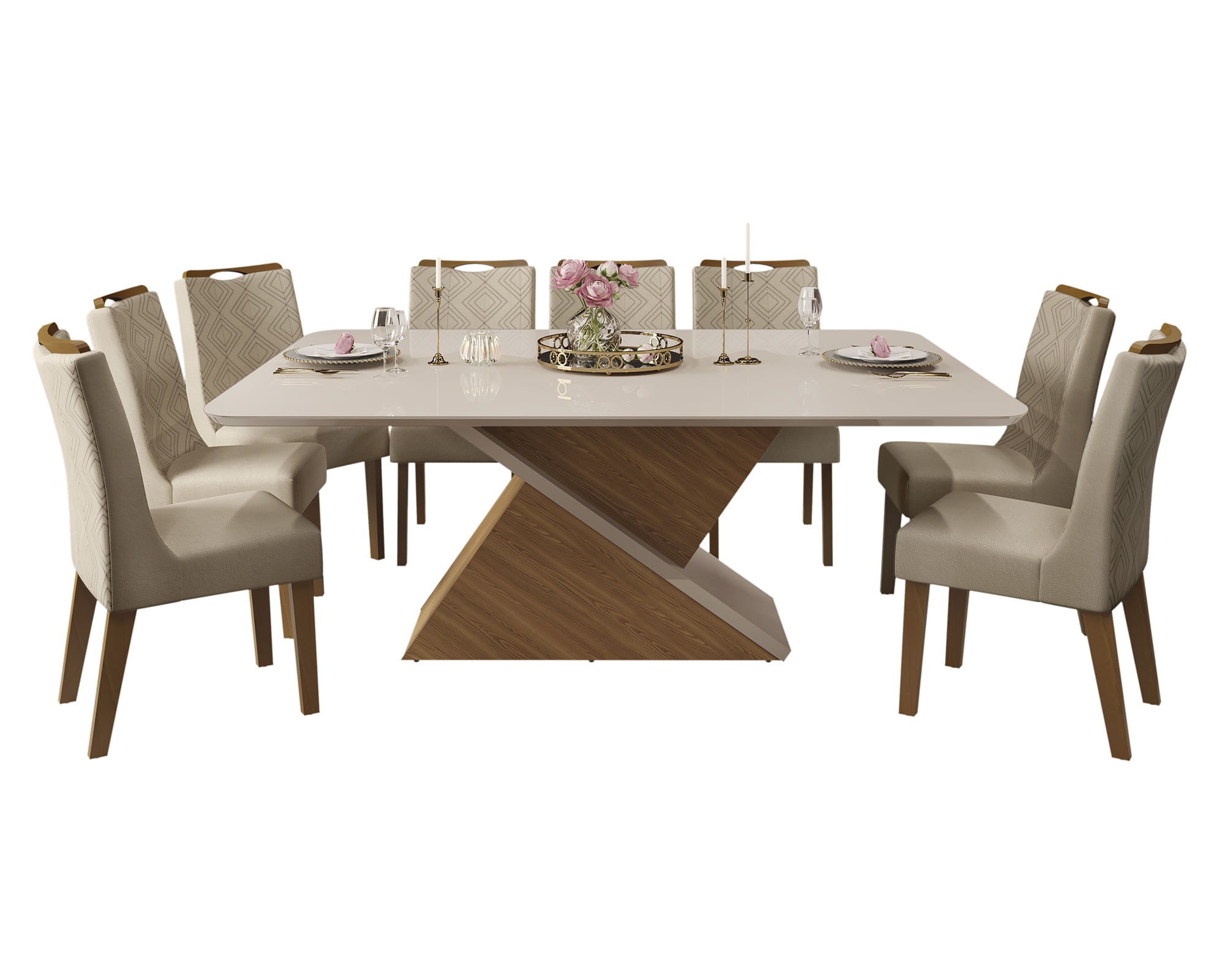 Di Poretti Design Comedor 8 sillas Stela beige