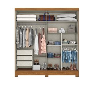 Clóset 2 puertas 3 cajones Off blanco/rústico