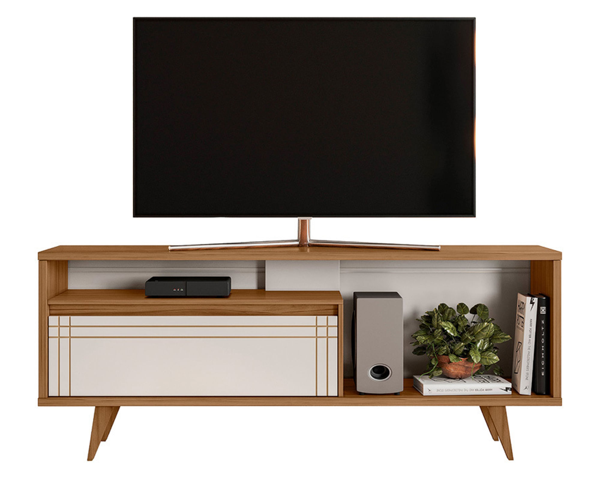 Home Mobili Rack TV 60" freijo/blanco