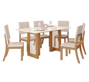 Comedor 6 sillas June blanco