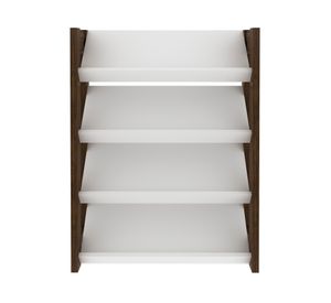 Zapatero bajo 4 repisas AZ blanco/café