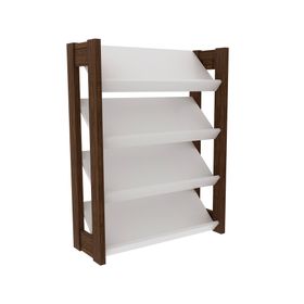 Zapatero bajo 4 repisas AZ blanco/café