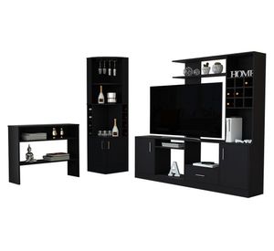 Arrimo + centro ent. bar + bar esquinero Beijing wengue