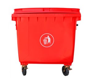 Contenedor de basura 1100 lt 133x103x134 cm rojo