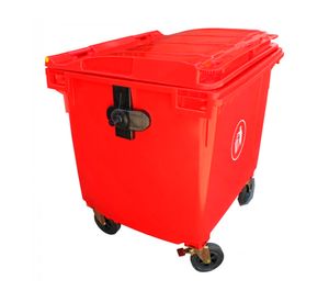 Contenedor de basura 1100 lt 133x103x134 cm rojo