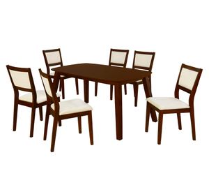 Comedor 6 sillas Chester marrón/beige