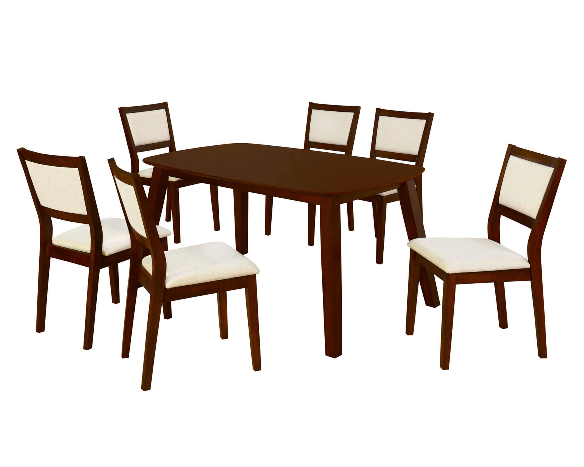 Exit Comedor 6 sillas Chester marrón/beige