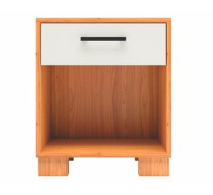 Velador 1 cajón Londrina blanco/café