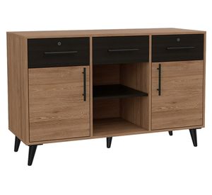 Escritorio 2L + armario Bilbao miel/wengue