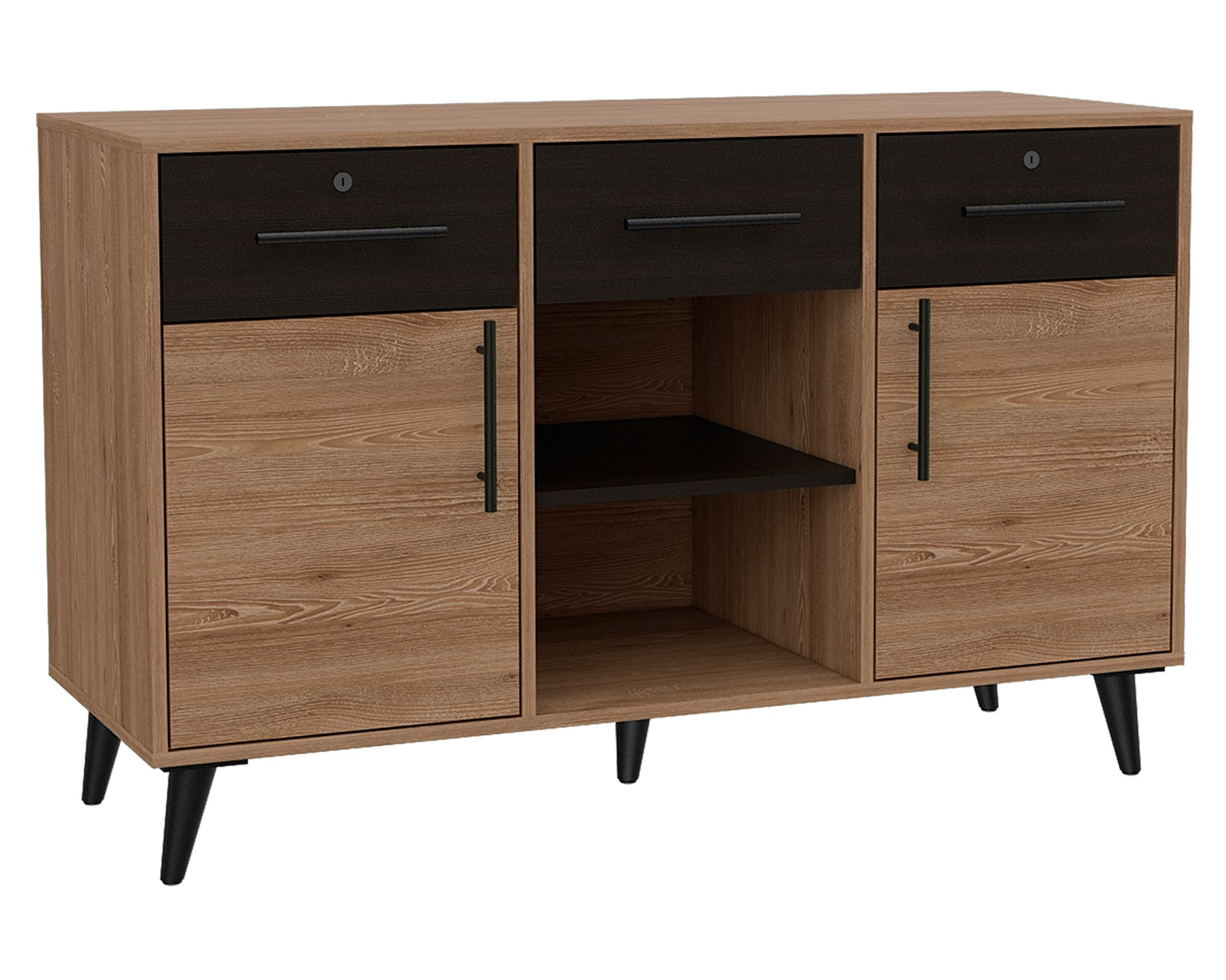 Escritorio 2L + armario Bilbao miel/wengue