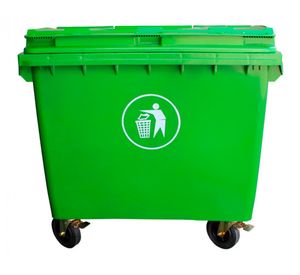 Contenedor de basura 660 lt 122x78x137.50 cm verde