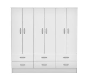 Clóset 6 puertas 6 cajones Maipo melamina blanco claro