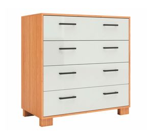 Cómoda 4 cajones Londrina blanco/café