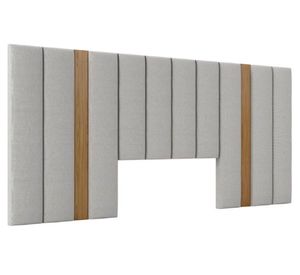 Respaldo super king Alcántara gris/roble