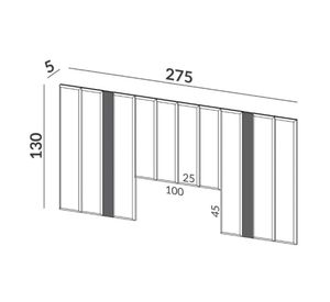 Respaldo super king Alcántara gris/roble