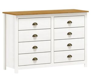 Cómoda 8 cajones Posadas blanco/roble