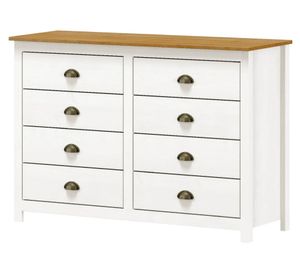 Cómoda 8 cajones Posadas blanco/roble