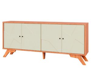 Rack TV 75" Santos blanco/café