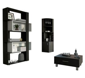 Mesa centro + bar esquinero + biblioteca cubo Beijing wengue