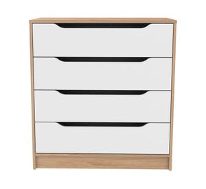 Cómoda 4 cajones Legno Espresso melamina blanco olmo