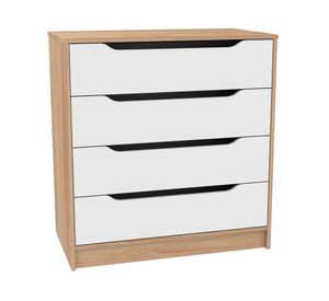 Cómoda 4 cajones Legno Espresso melamina blanco olmo