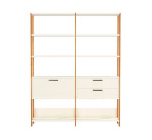 Estante 1 puerta 2 cajones Cucao blanco/roble