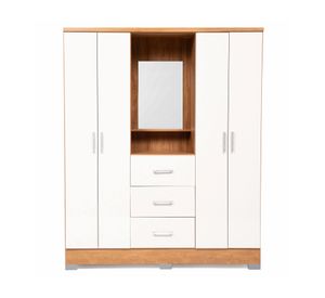 Clóset 4 puertas 3 cajones Olivia café/vainilla