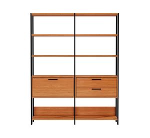 Estante 1 puerta 2 cajones Cucao negro/roble