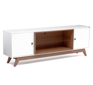 Rack TV 75" Ulmo blanco/café